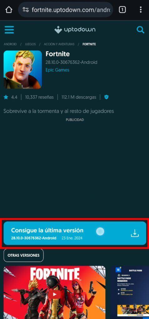 Cómo descargar Fortnite para Android