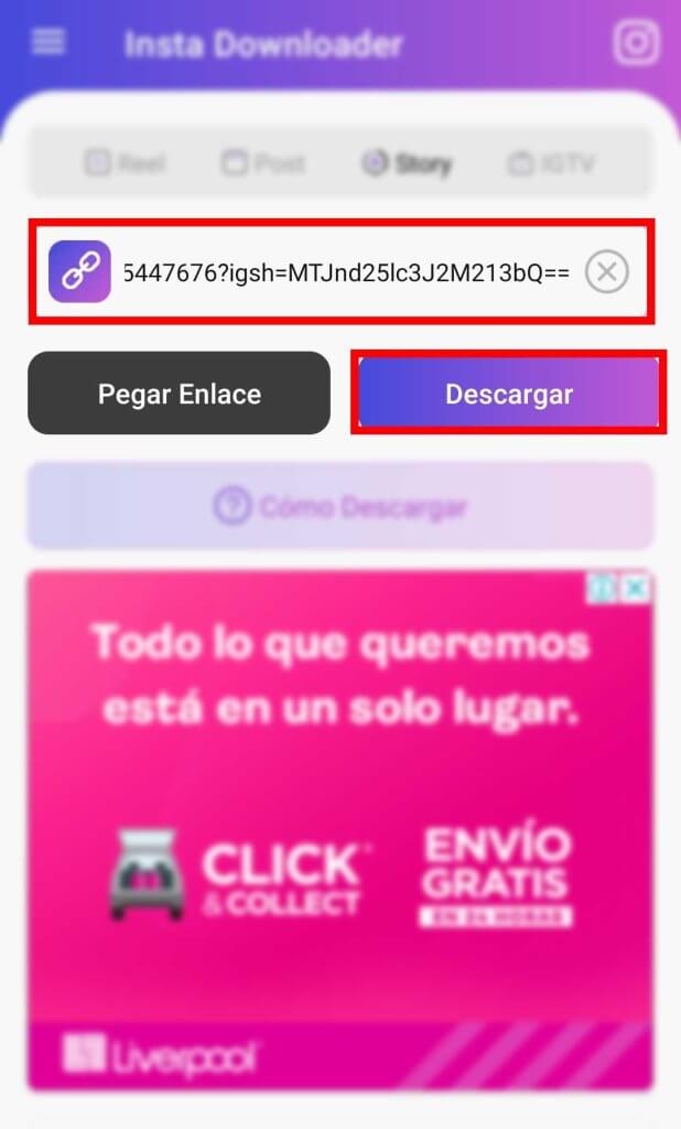 Como descargar historias de Instagram