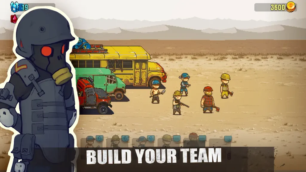 Autobús y equipo de supervivientes de Dead Ahead: Zombie Warfare